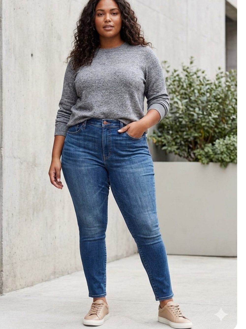 👗Madewell Dark Blue high rise skinny Jeans